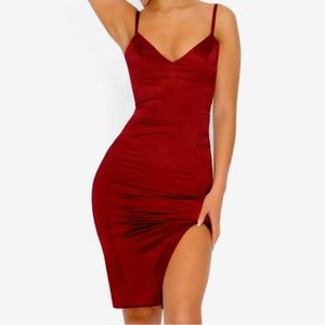 Red Satin Club Dress
